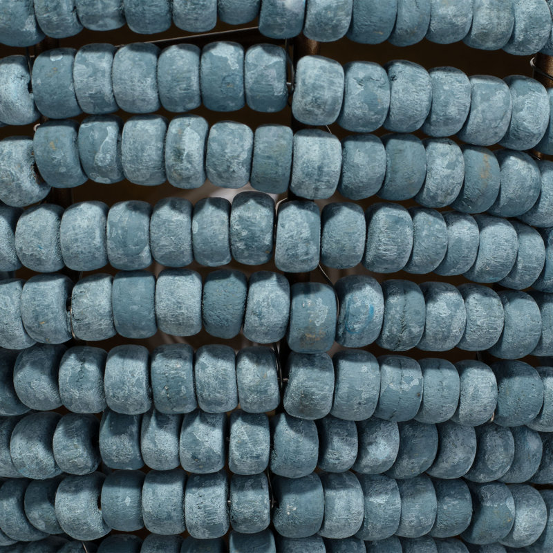 Anguilla 1-Light Wood Beaded Wall Sconce, Blue, Blue