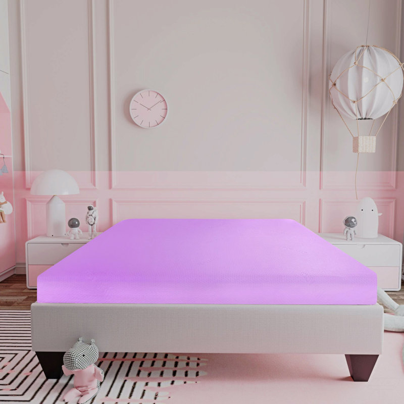 6 In. Firm Gel Memory Foam Mattress For Full Size Bed In A Box With Breathable Pink Aloe Vera Cover