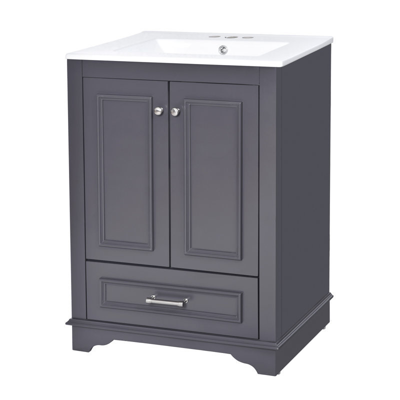 Meuble-lavabo chic avec rangement abondant et lavabo en céramique robuste pour des salles de bain élégantes, Bleu gris