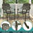 9-Piece Outdoor Furniture Dining Set For 8, All Weather Cast Aluminum Patio Dining Set- Large 64" Square Table And 8 Chairs, Patio Table And Chairs Set For Garden, Umbrella Hole, Dark Bronze