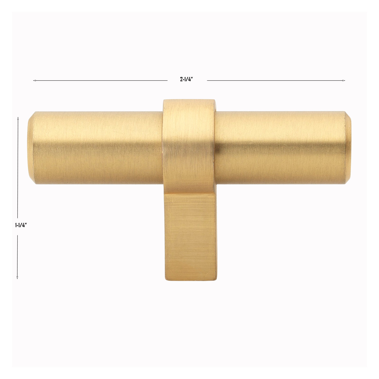 2 1/4" Length Bar Knob, Satin Gold