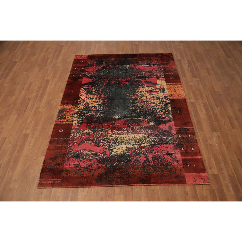 Abstract Elegance Distressed Look Modern Art Abstract Area Rug 5x8