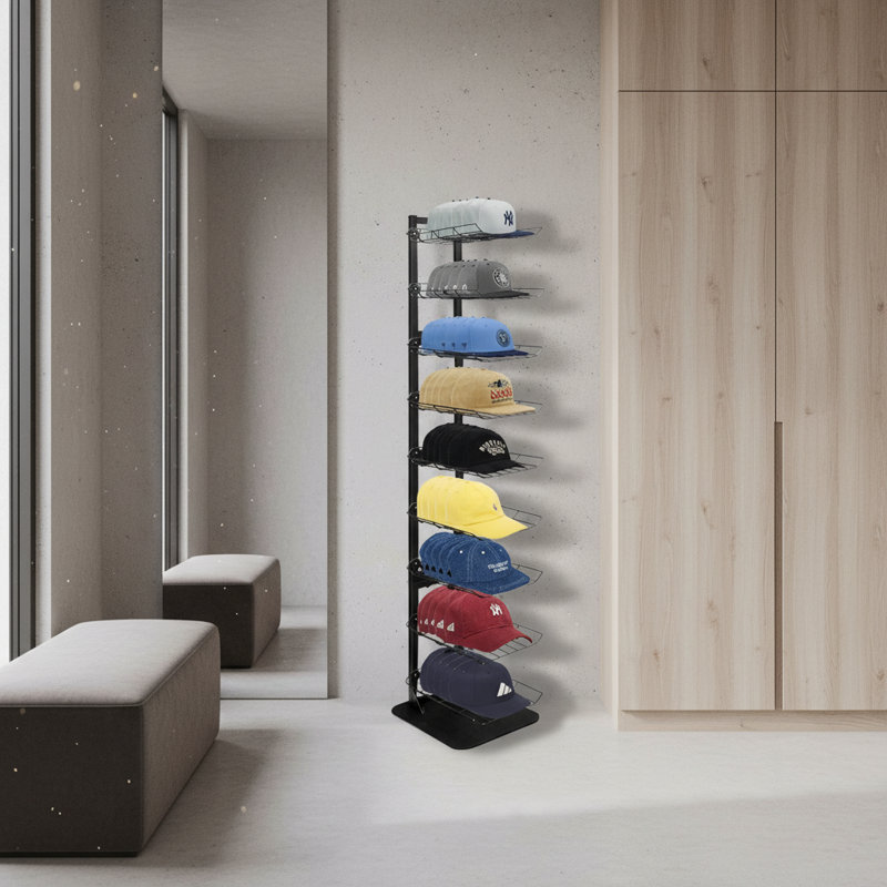 Présentoir à chapeaux à 8 niveaux, peut contenir 70 casquettes, présentoir à chapeaux en métal