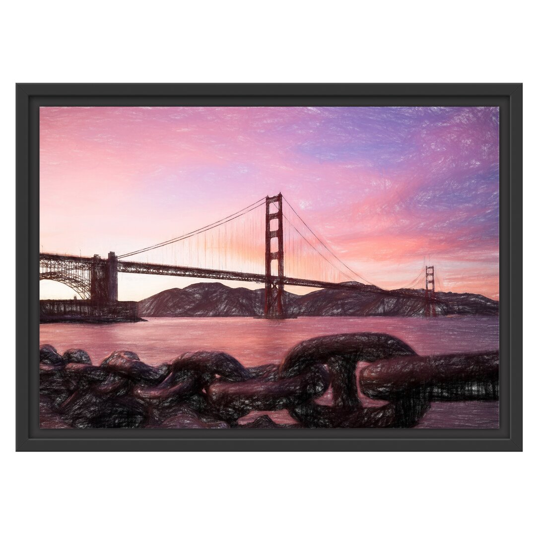 Gerahmtes Wandbild Golden Gate Bridge