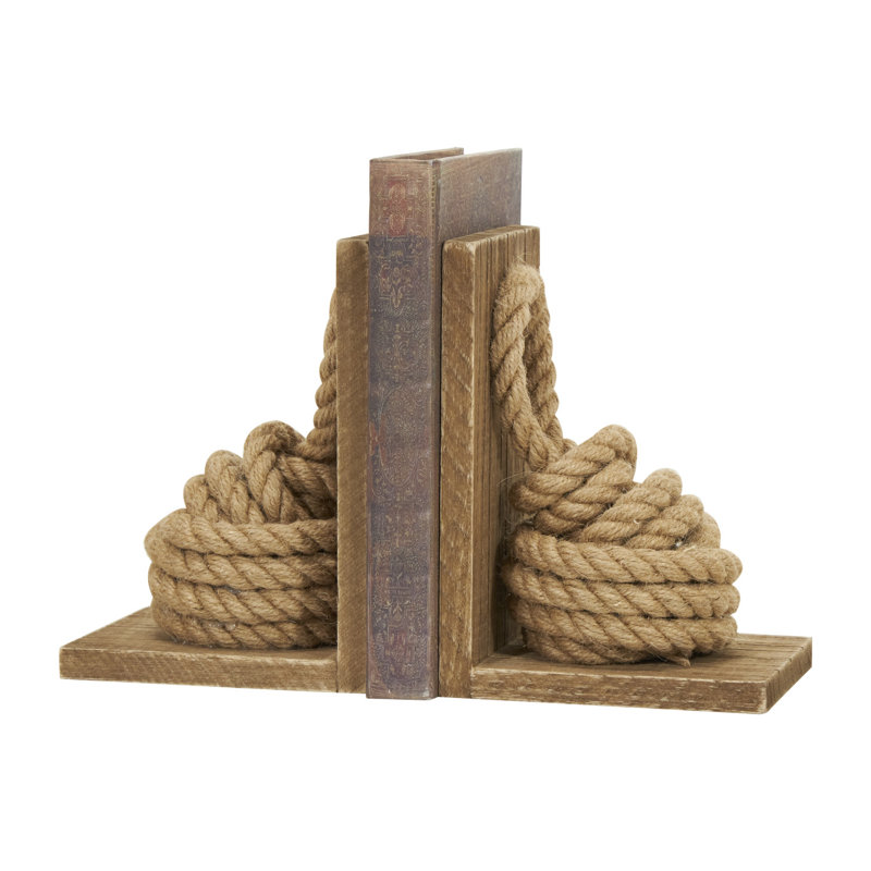 Wood Rope Knot Bookends