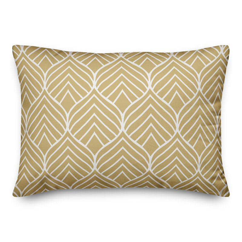 Abstract Outdoor Throw Pillow, Yellow