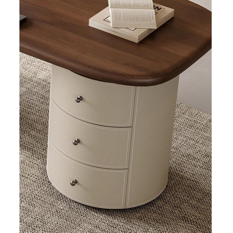 Bureau en cuir Modern Modern, H 29,53 po x l 62,99 po x P 27,56 po