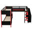L-Shaped Twin Size Bunk Bed With Twin Size Gaming Loft Bed