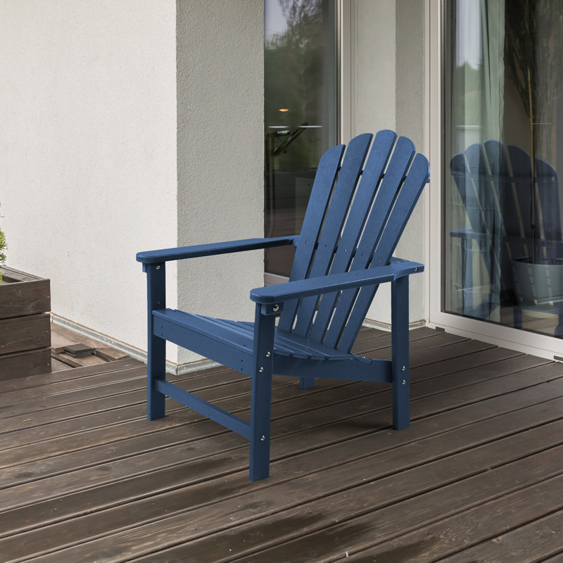 Chaise Adirondack empilable en PEHD Zawadi, Bleu, 1