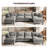  143.7" Chenille Modular Sectional Sofa With Storage Ottoman, Washable Cushion Covers, Padded Armrests, Extra-Thick Deep Cushions, Tool-Free Assembly, Gray-640158213