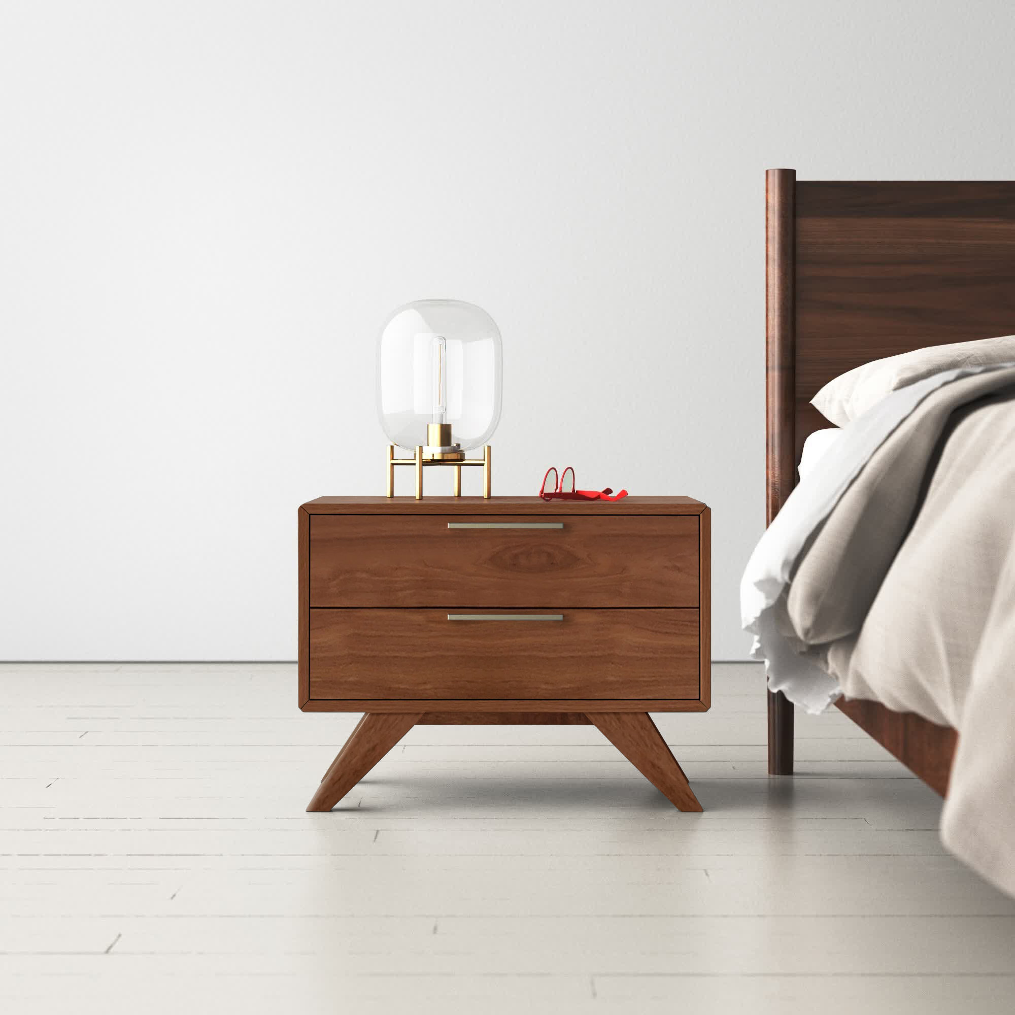 Glow 2 - Drawer Nightstand, Walnut