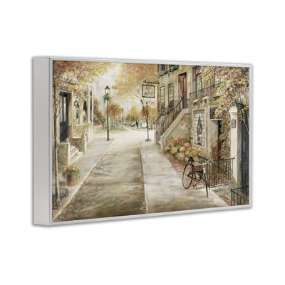  Bicycle on Town Street Framed Giclee Art by Ruane Manning