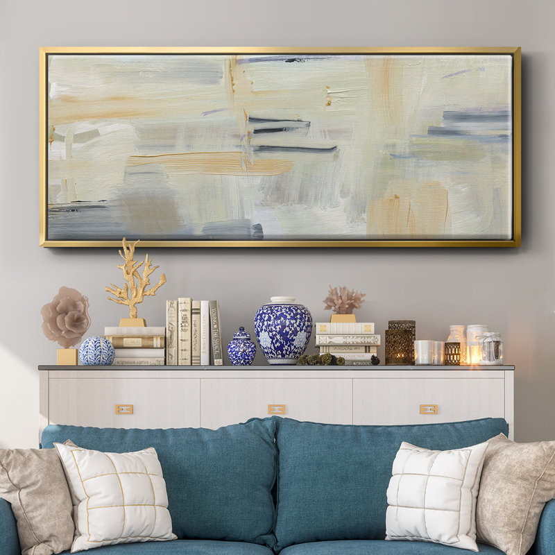 Gris et gris abstrait, toile encadrée, H 20 po x l 50 po