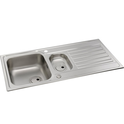 Abode Designs 500mm W Double Bowl Stainless Steel Kitchen Sink with 2 Faucet Holes