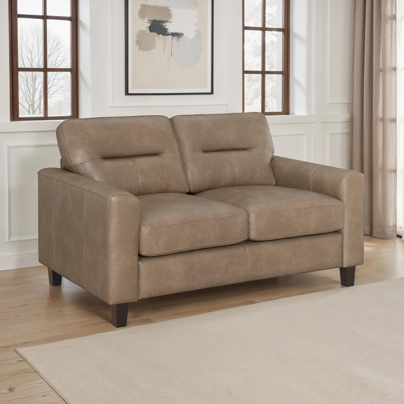 Causeuse rembourrée de style moderne Mid-Century pour le salon, 2, Brown