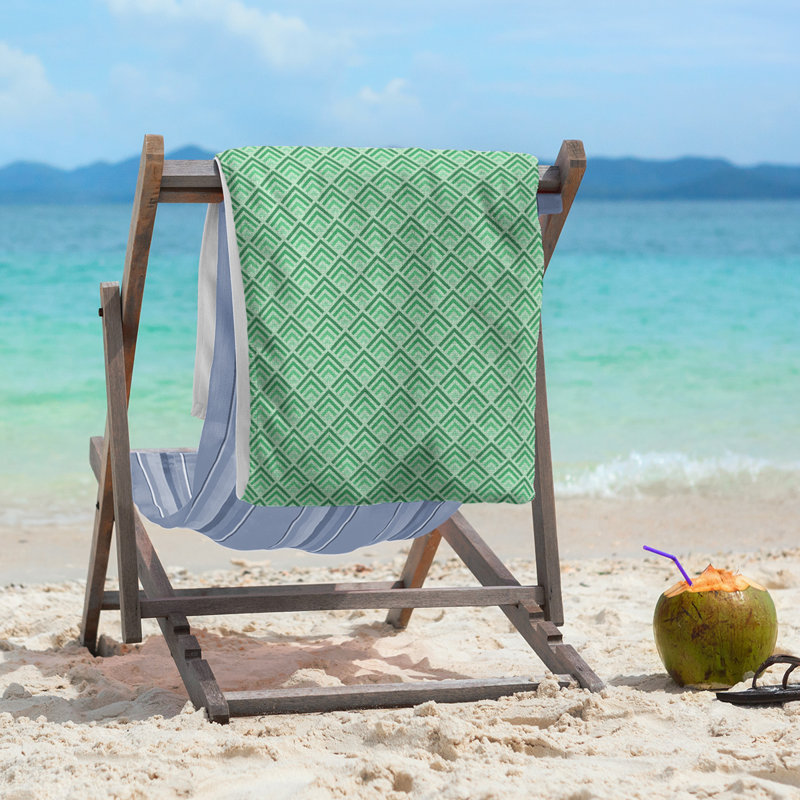 Katelyn Elizabeth Beach Towel, Green/White