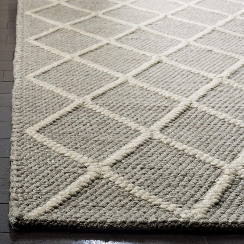 Tapis géométrique en laine et en viscose tissé à la main Russo, Tapis de couloir 2 pi 3 po x 16 pi