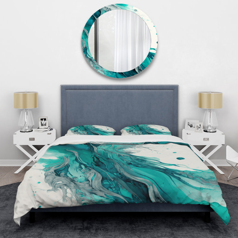 Ensemble de housse de couette en microfibre / polyester Turquoise Waves In Paradise VII Bedding
