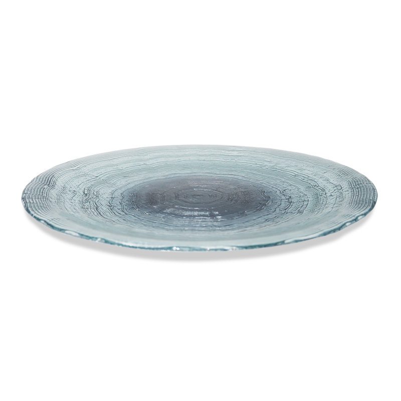 Blue Glass Chargers Set of 4 with Textured Design