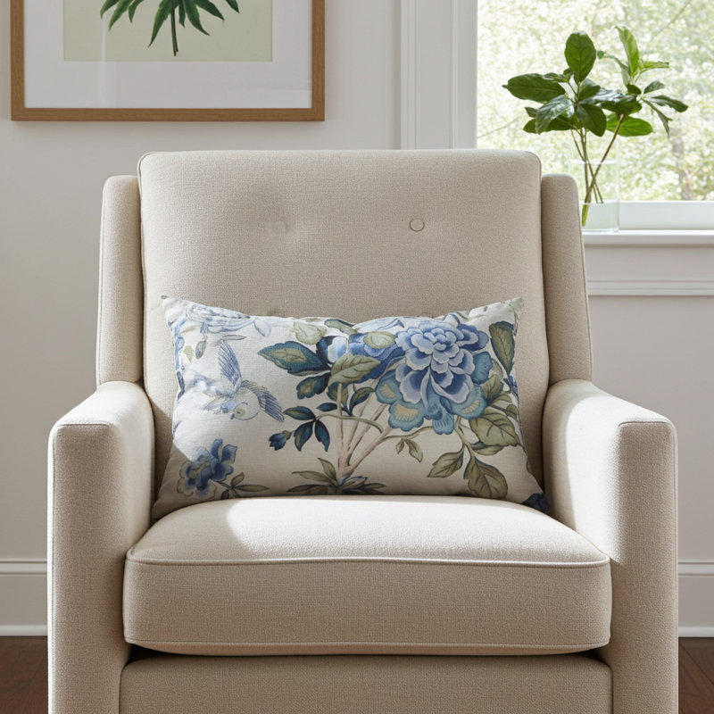 Coussin en coton fait main Bloom City, H 20 po x l 22 po
