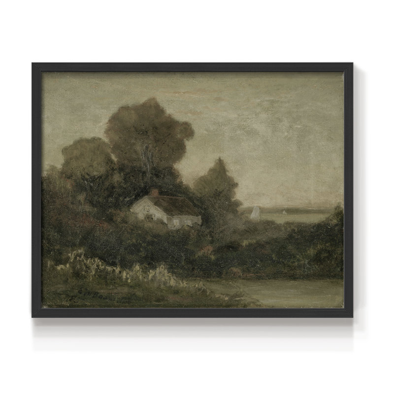 Paysages rétro-DCCXVI-Reproduction encadrée - réversible, H 11 po x l 14 po, Noir