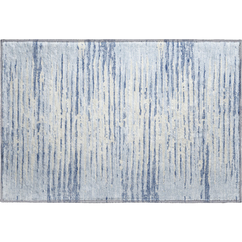 Premium Machine Washable Prisco Sky Rug, Rectangle 1'8" x 2'6"