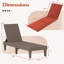 Fauteuil inclinable 2PCS avec dossier réglable à 3 positions et coussin brun et orange-1736683648-1736683647