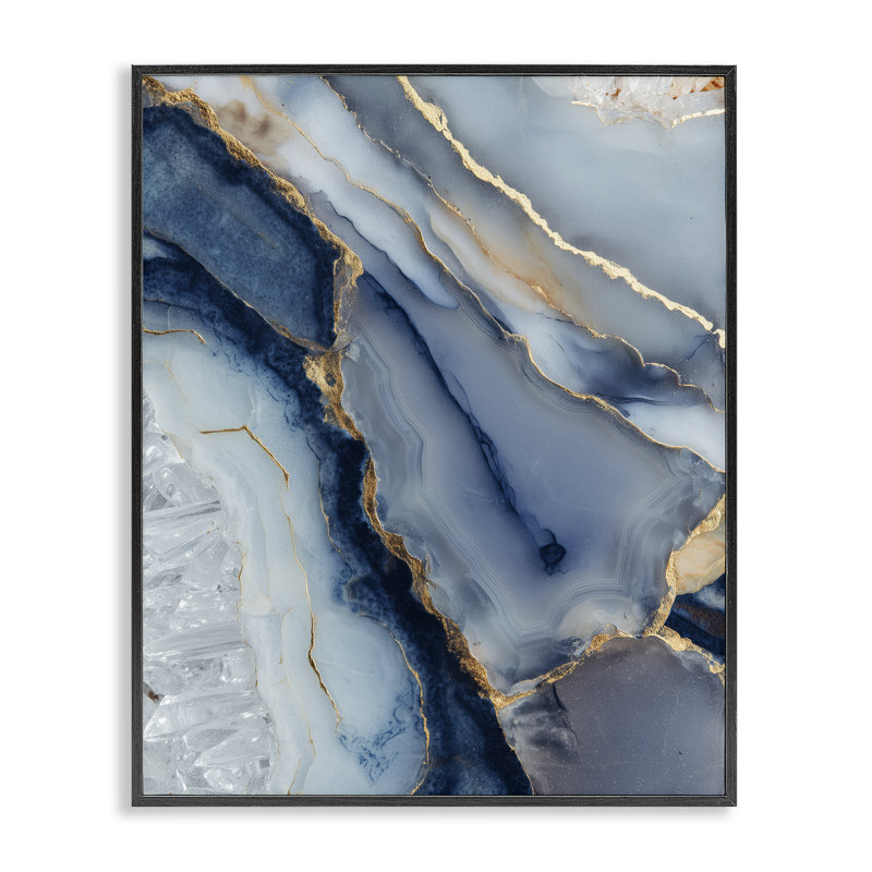 Giclée encadrée de cristal Twilight Cracks, design par Svetlana Aleynikova, H 20 po x l 16 po, Giclée encadrée noir minuit