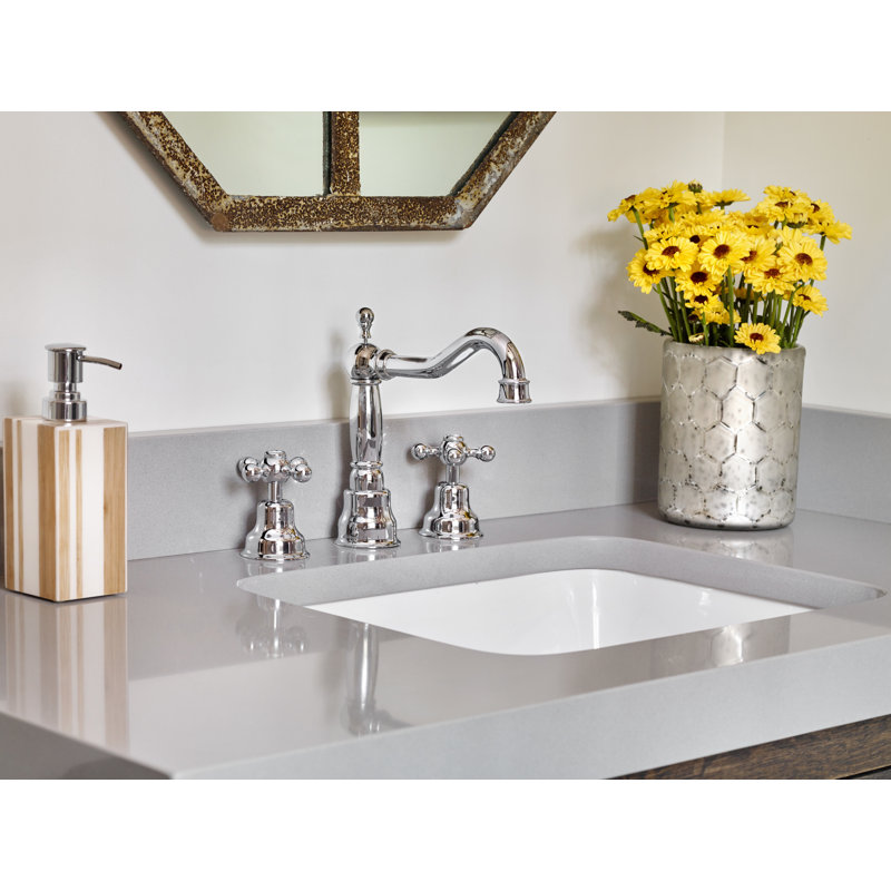 Edwardian™ Widespread Bathroom Faucet with Drain Assembly, Cross, Polished Chrome