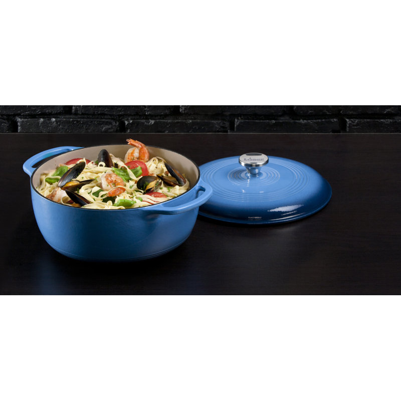 Lodge Enameled Cast Iron Dutch Oven, 6 Qt., Blue