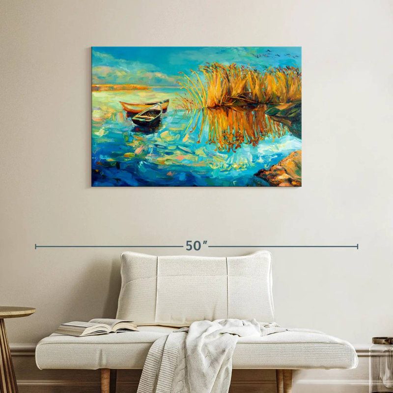 Mehar Boat On Water, 26" H x 39" W