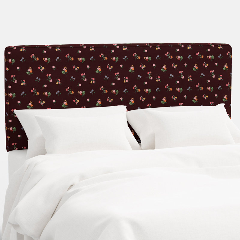 Elly Headboard In Ditsy Dahlia Burgundy, Red, King