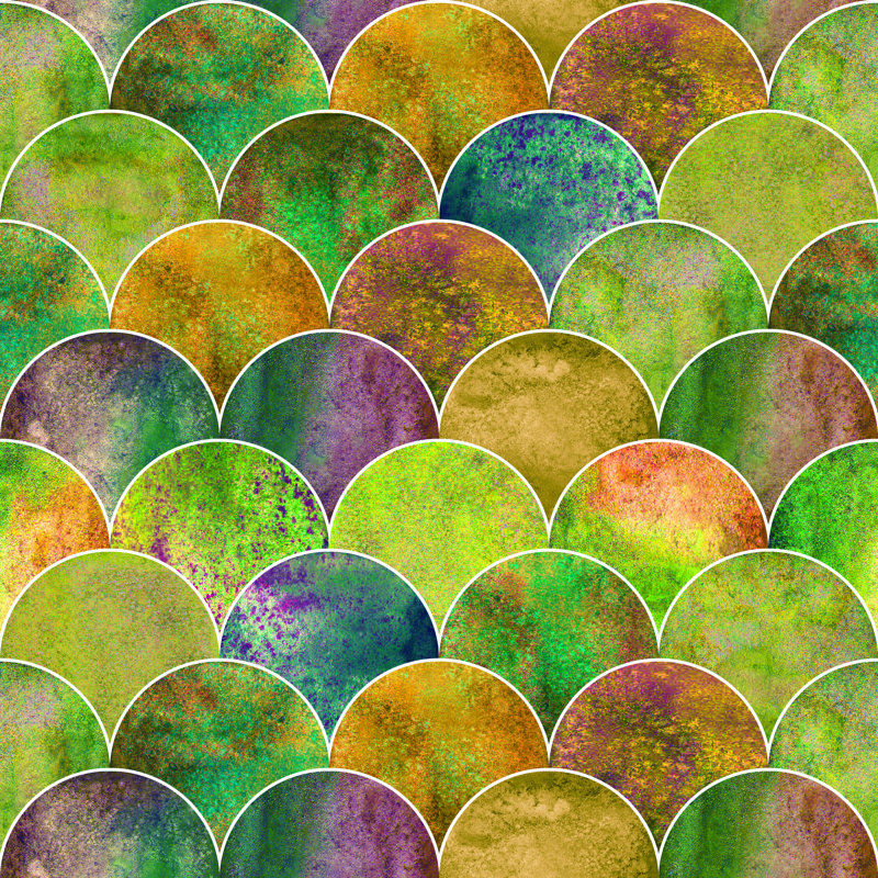 Fish Scale Wave Pattern by Olga_Z - Wrapped Canvas Print, 122cm H x 122cm W x 3.8cm D