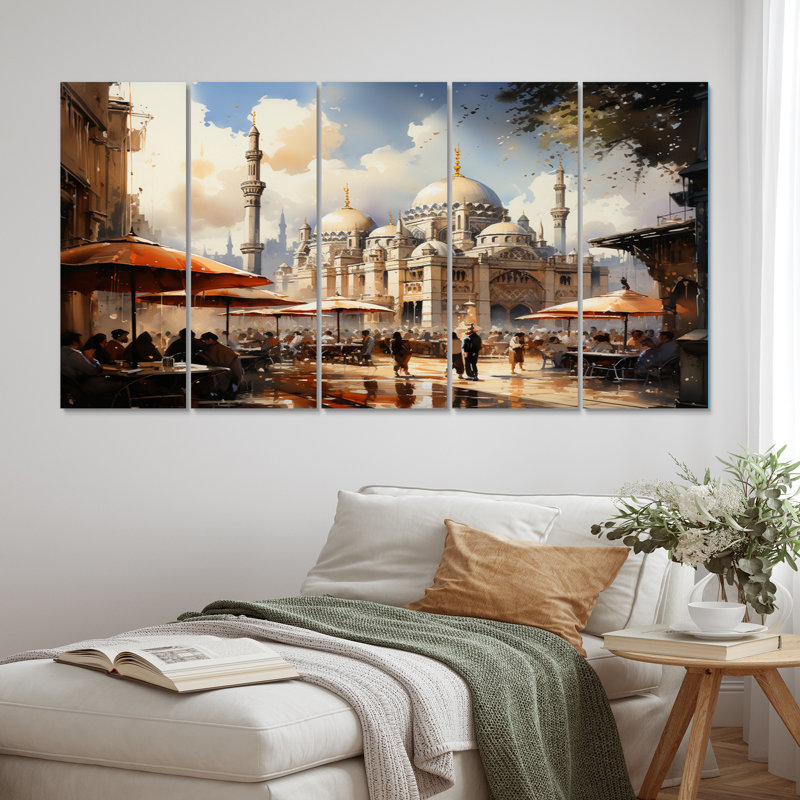 Art de l'Islam, fête de l'Islam, impression sur toile tendue 5 pièces