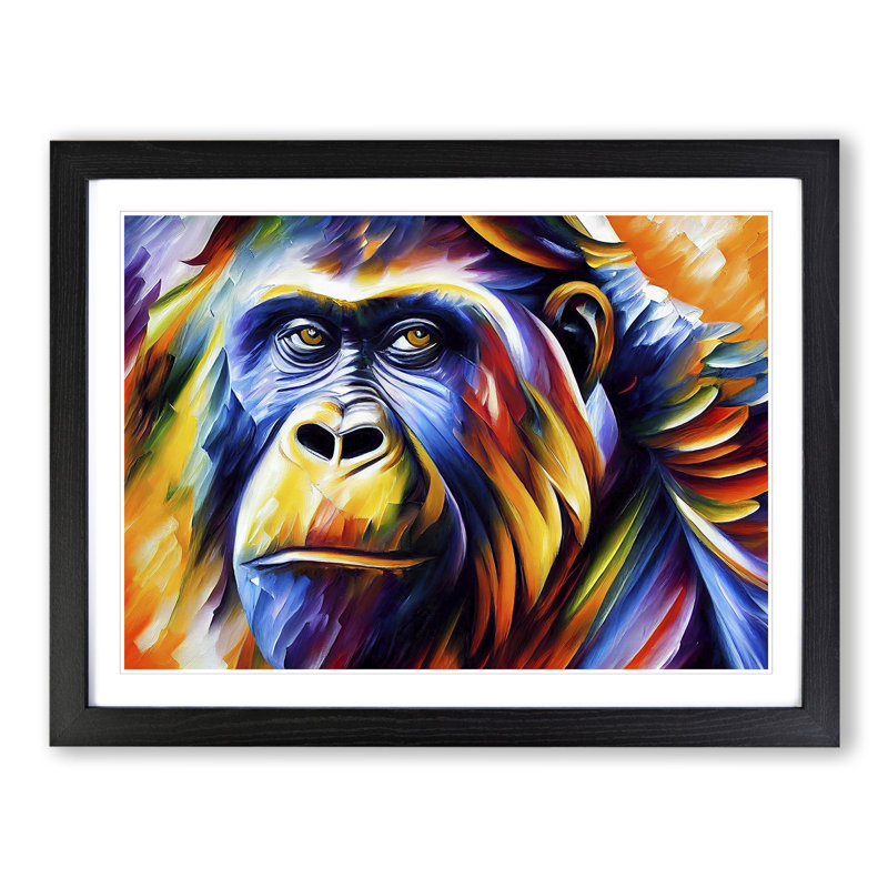 Gorilla Vol.3 Abstract - Single Picture Frame Print, Black Framed, 46cm H x 64cm W x 2cm D