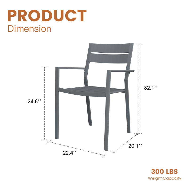 Chaises de patio pour l'extérieur, Gris