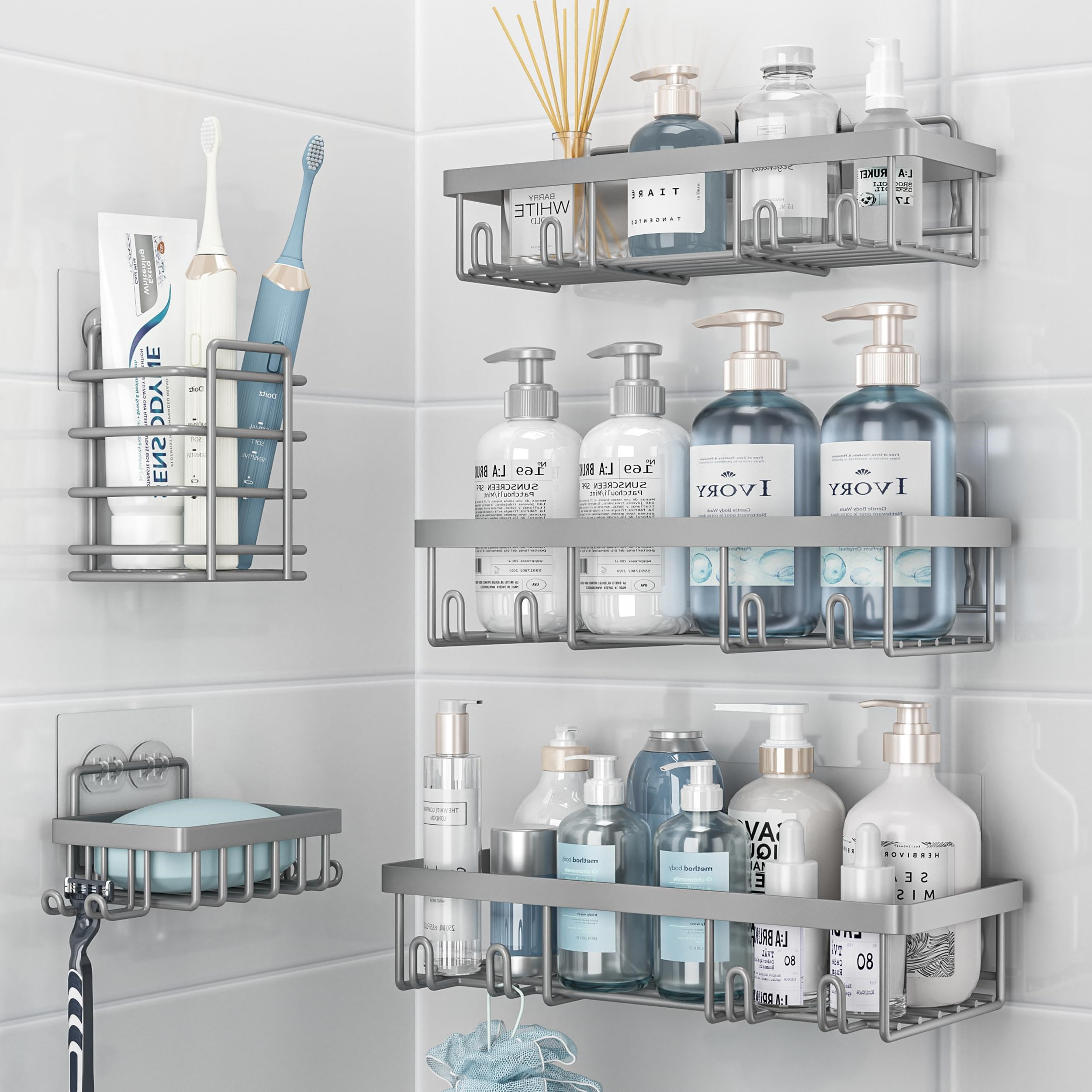 Lot De 5 Paniers En Saule Gris ELLA