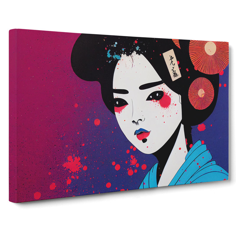 Painted Geisha Vol.5 Abstract - Wrapped Canvas, 50cm H x 76cm W x 3cm D