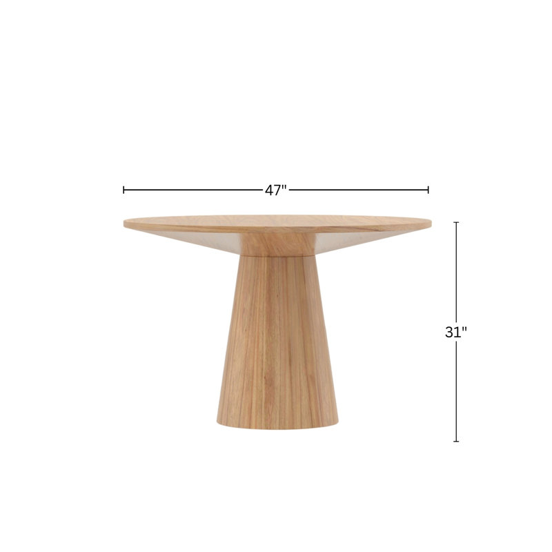 Table de salle à manger Wyatt, 31"H x 47"L x 47"W, Naturel