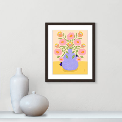«Summer Retro Flowers in a Vase Illustration Print» par Nell