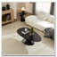 Table basse ovale en fibre de verre 47,27 "avec base sculpturale-1342214875