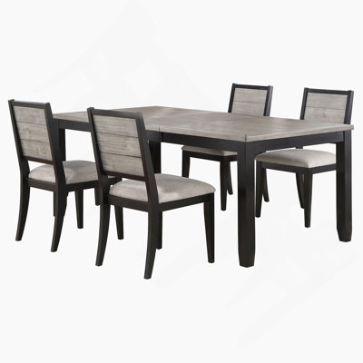 Grey And Black 5-Piece Dining Table Set