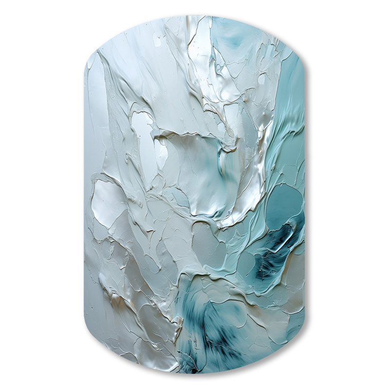 Silver Shimmer - Sculpture murale abstraite en métal en forme de cylindre, H 31 po x l 19 po x P 1 po