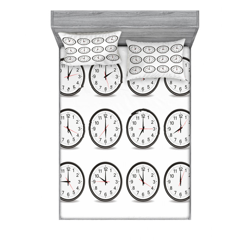 Horloges avec chiffres qui apparaissent toutes les heures ensemble de draps à main heure et minute