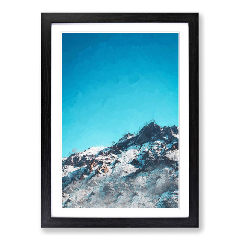 Mountain Top in Santiago Chile in Abstract - Picture Frame Graphic Art Print, 48cm H x 36cm W x 2cm D, Black Framed