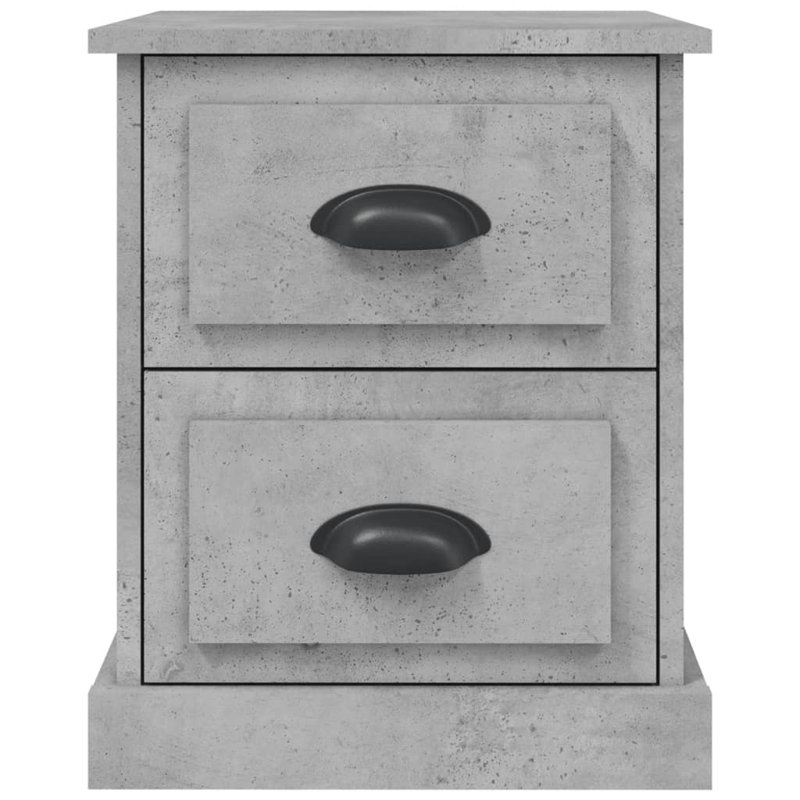 Bellechester 39 cm W Bedside Table, Concrete Grey, Set of 2