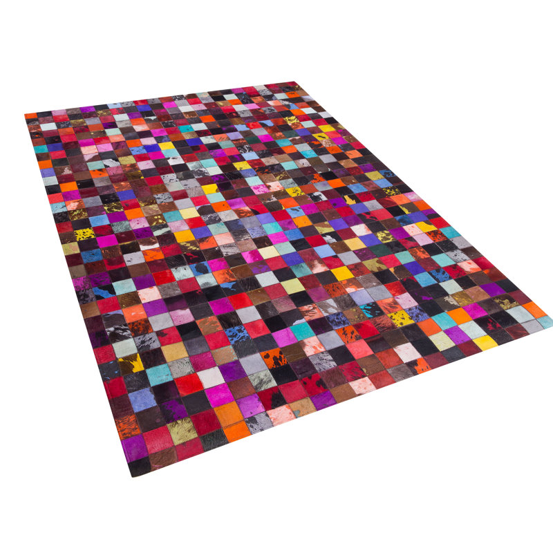 Geometric Cowhide Hand Woven Area Rug, Rectangle 200 x 300cm