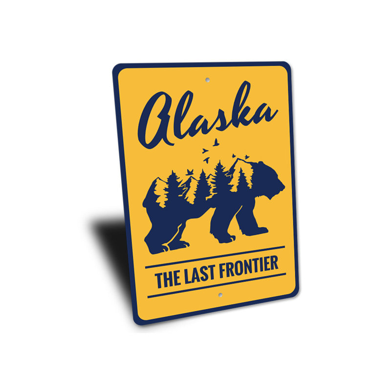 Panneau Alaska The Last Frontier, H 18 po x l 12 po x P 0,06 po