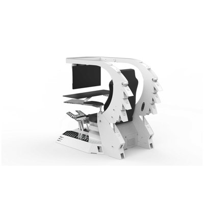 Fauteuil de jeu PC et de course réglable et inclinable ergonomique en cuir avec haut-parleurs intégrés et repose-pieds