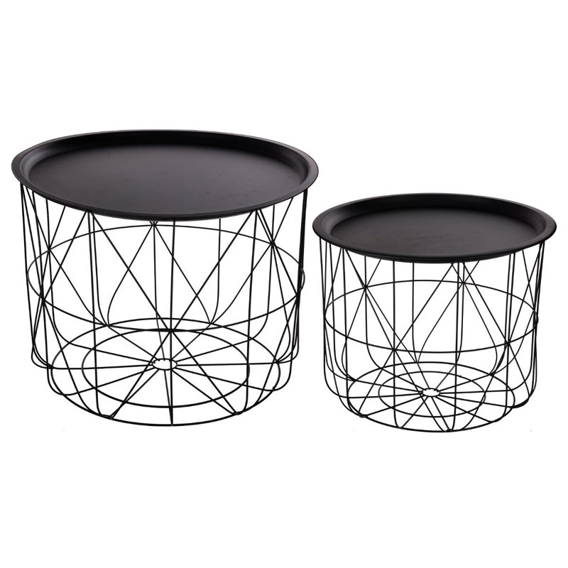 Berard Tray Top Frame Nesting Tables, Black
